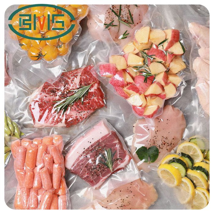 Bolsas plásticas a vácuo para embalagens de alimentos